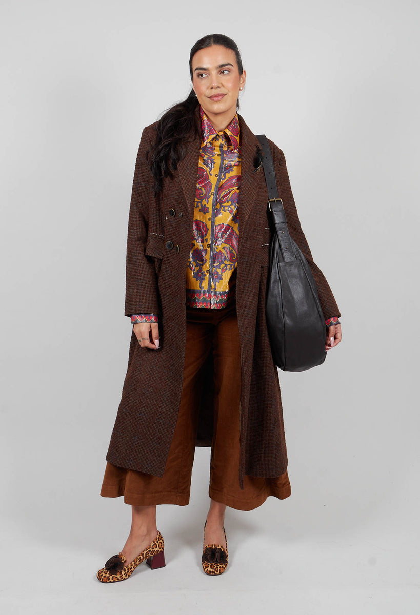 Umit Unal Evening Coat in Original Brown Minature Check – Olivia May Umit Unal Evening Coat in Original Brown Minature Check – Olivia May