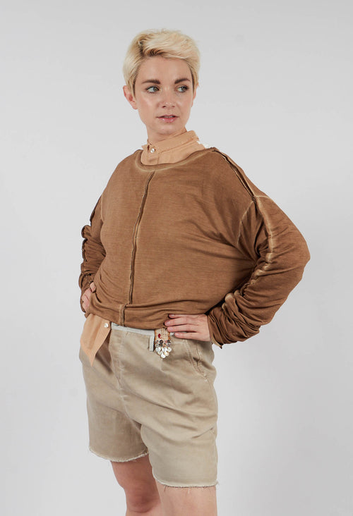 Ombre Long Sleeve Top in Original Brown