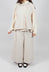 Cuffed Wide Leg Trousers in Off White