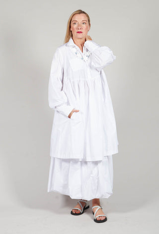 Smock Shirt Dress in White