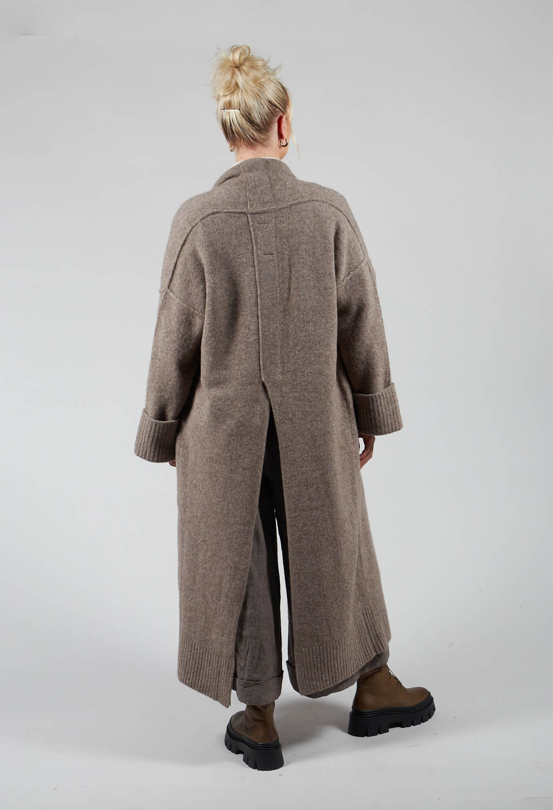 Merino Wool Overcoat in Taupe