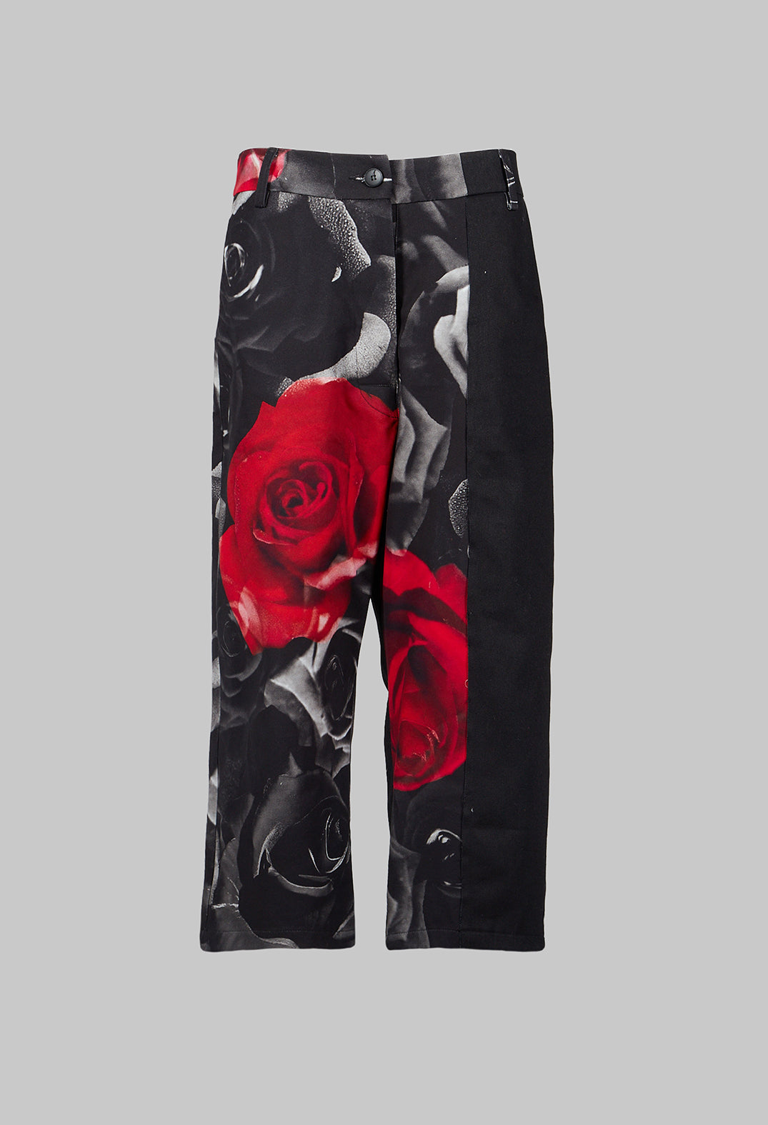 Contrasting Trousers in Rose Print