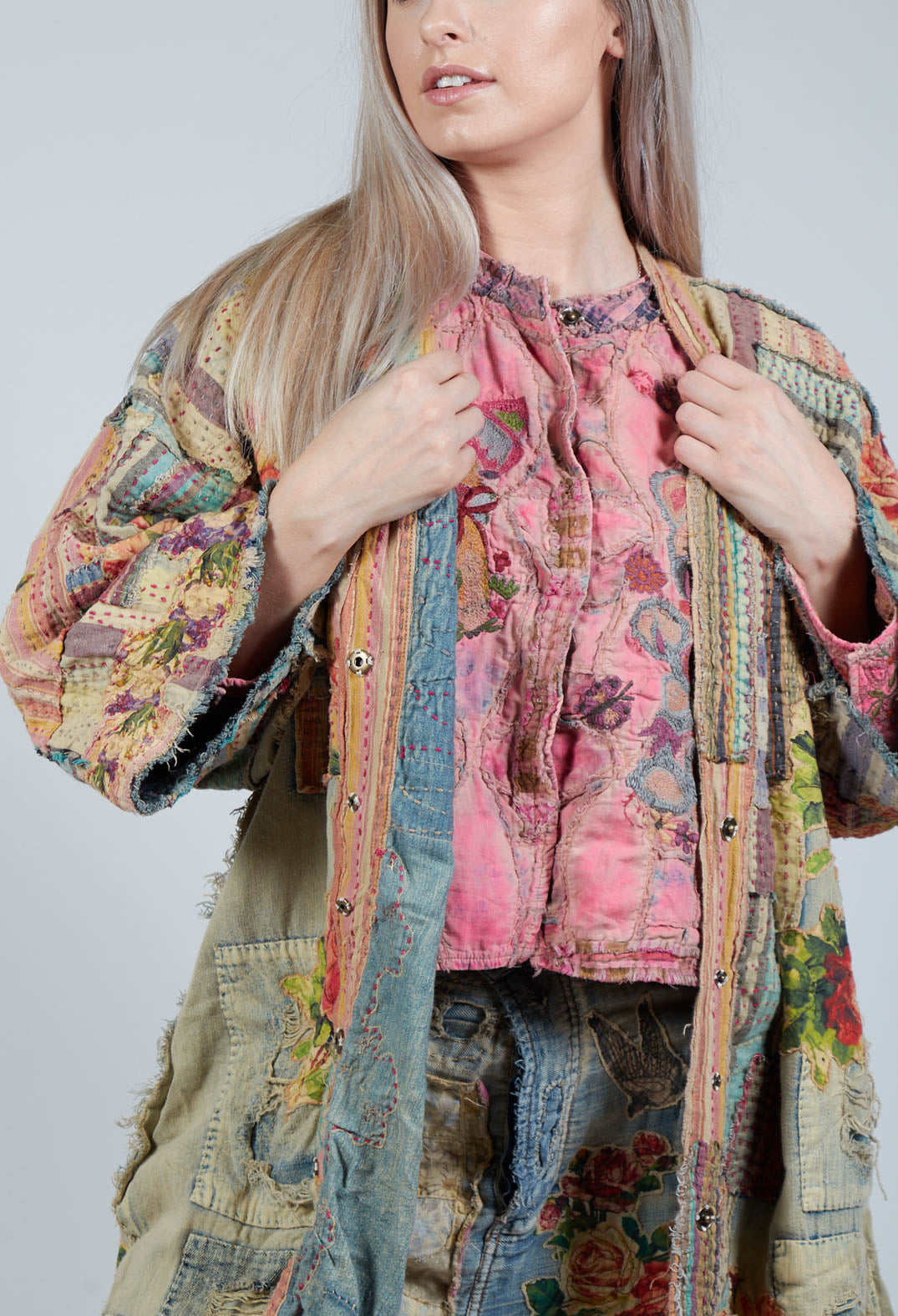 Denim Hippie Kimono in Tulum