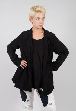 Flared Hem Tailored Jacket in Black