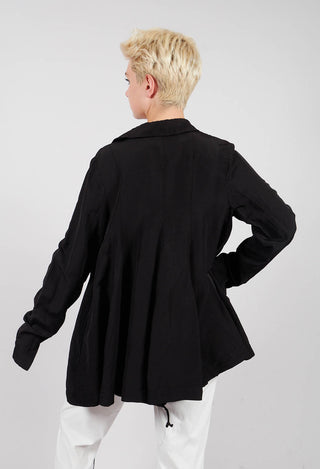 Flared Hem Tailored Jacket in Black