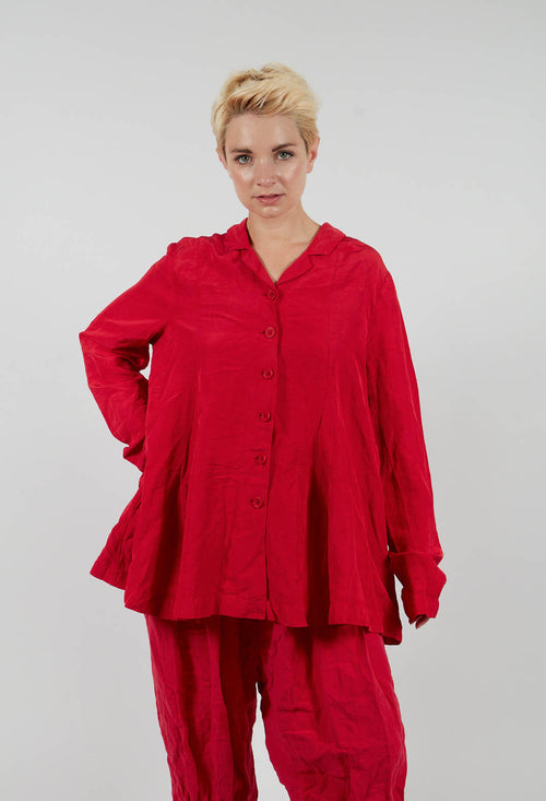 Flared Hem Tailored Jacket in Chili