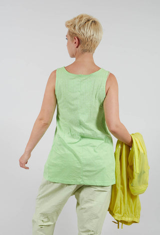 Draped Jersey Vest Top in Lime Print
