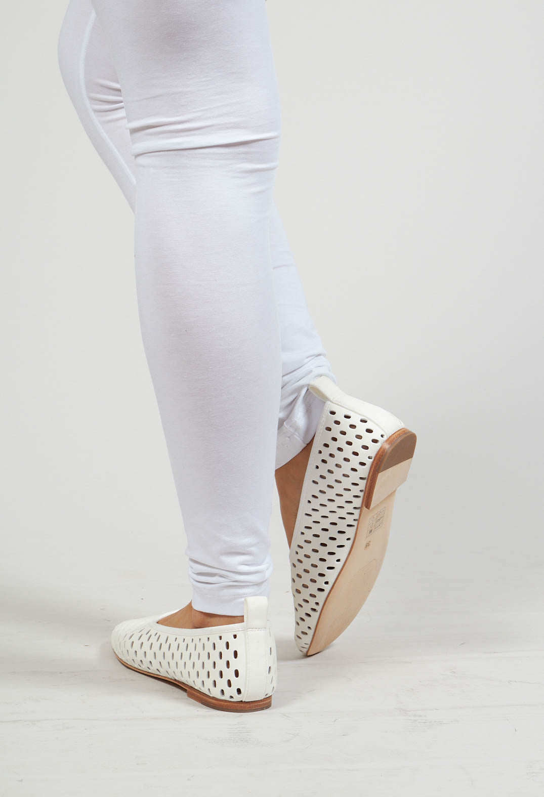 Net Style Cut Out Pumps in White