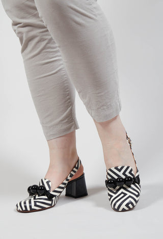 Moby Slingback Heel in Black and White