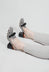 Moby Slingback Heel in Black and White