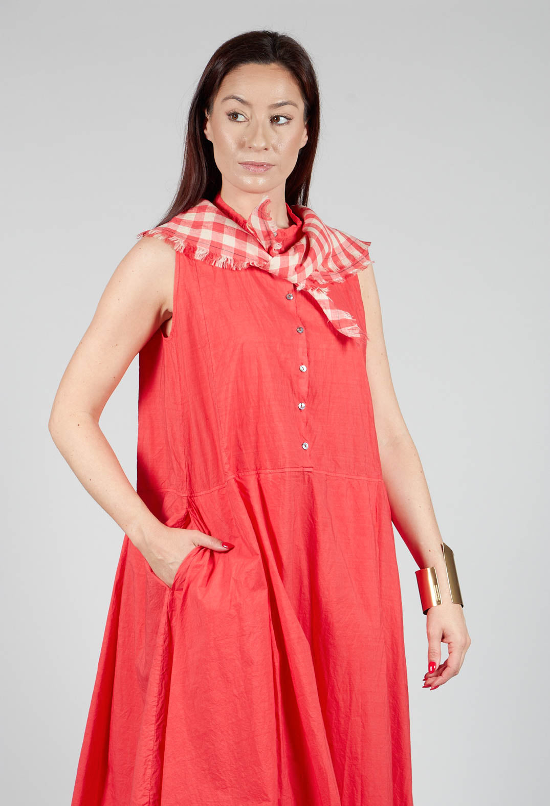 Sleeveless Dress TC in Poppy Red