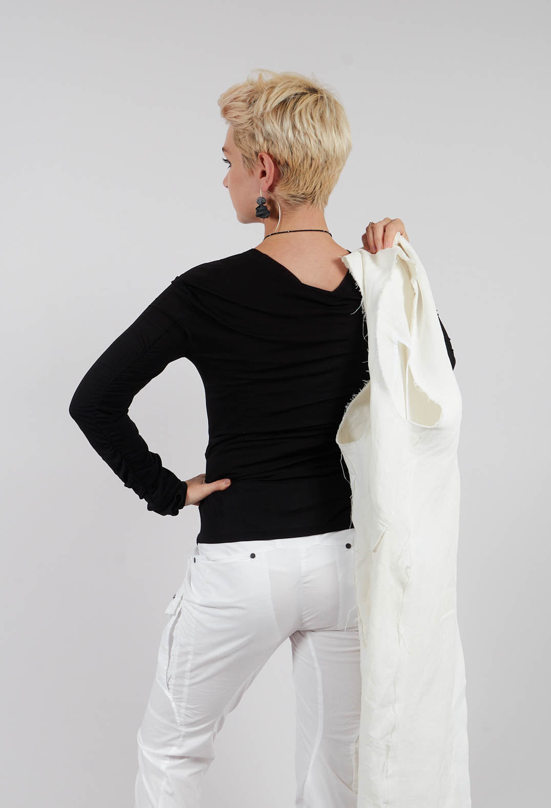 Crepe Interlock Shirt in Black