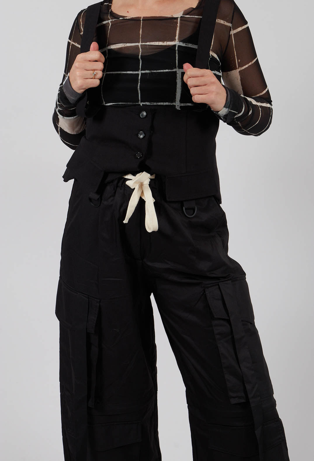 Tailored Cargo Trousers in Black