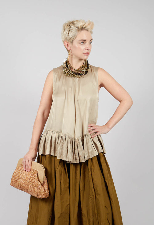 Satin Vest Top in Gold