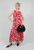 Flared Cotton Dress in Squirrel Print