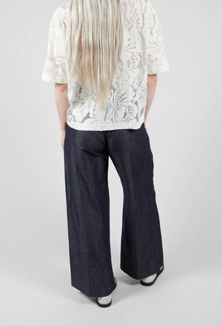 Pleated Trousers in Denim