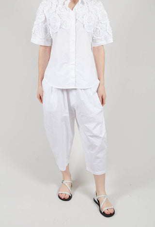 Balloon Leg Trousers in White