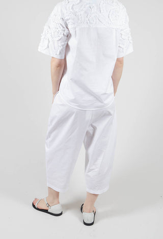 Balloon Leg Trousers in White