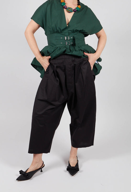 Balloon Leg Trousers in Black