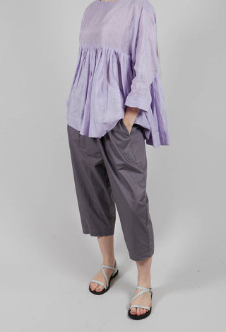 Balloon Leg Trousers in Grey Purple