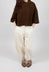 Contrast Stitch Jean Trousers in Off White