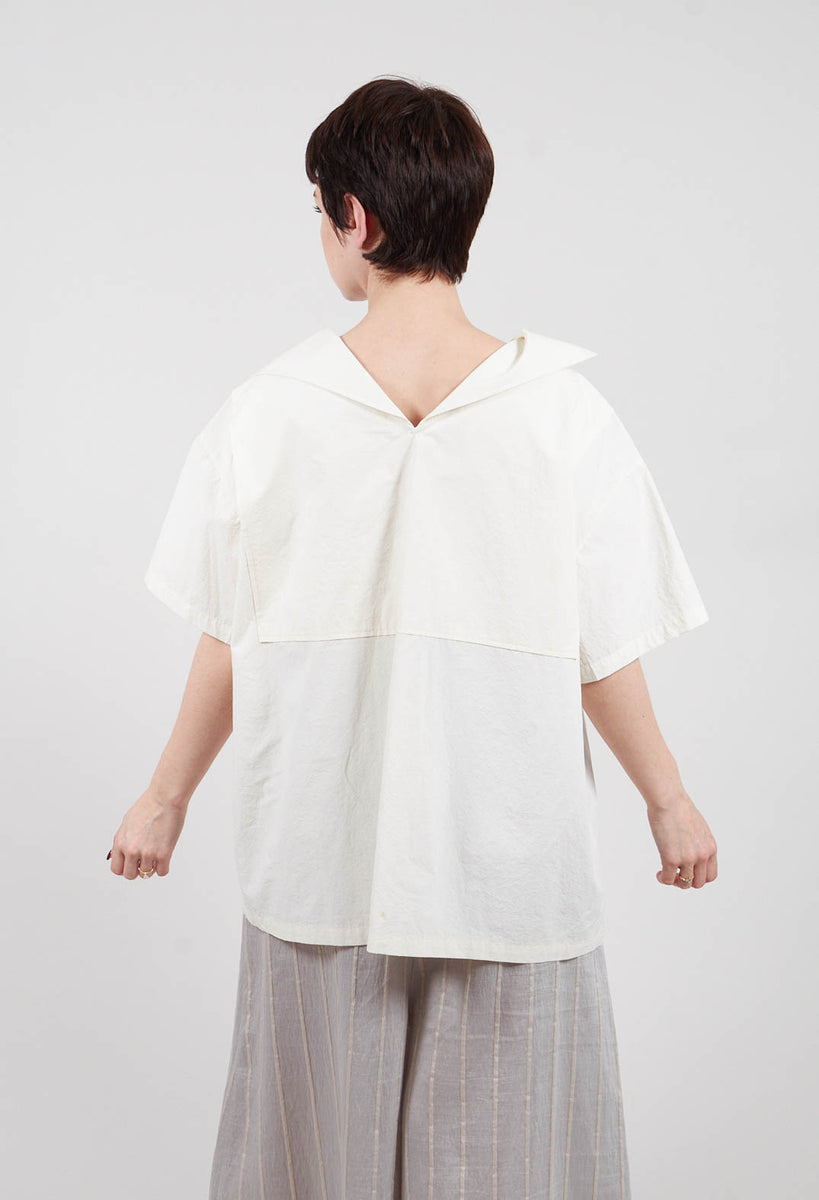 SOH Sailor Collar Blouse in Off White | Olivia May