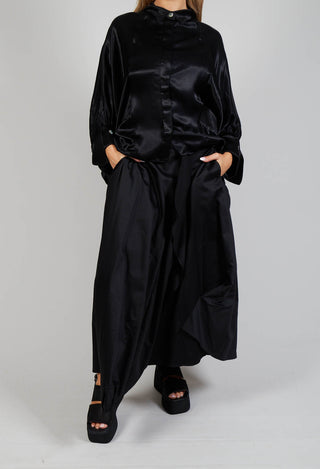 Layered Fabric Skirt in Black