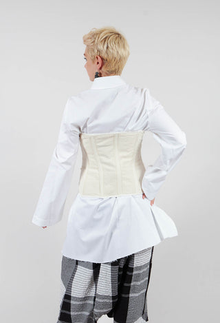 Zipper Fastening Corset Top in Chalk