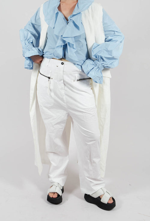 Studded Trousers in White