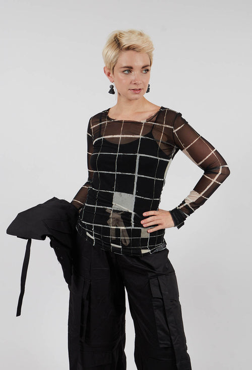 Sheer Mesh Long Sleeve Top in Single Variant