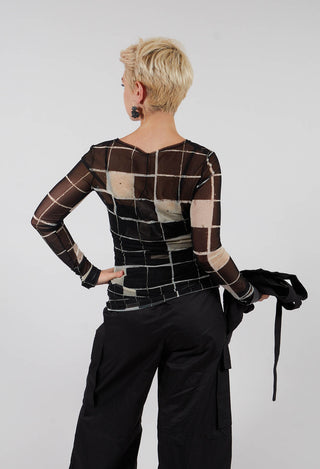 Sheer Mesh Long Sleeve Top in Single Variant
