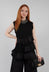 Pleat Detail Jersey Top in Black