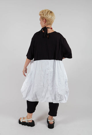 T-Shirt Dress with Statement Pockets in Black and White