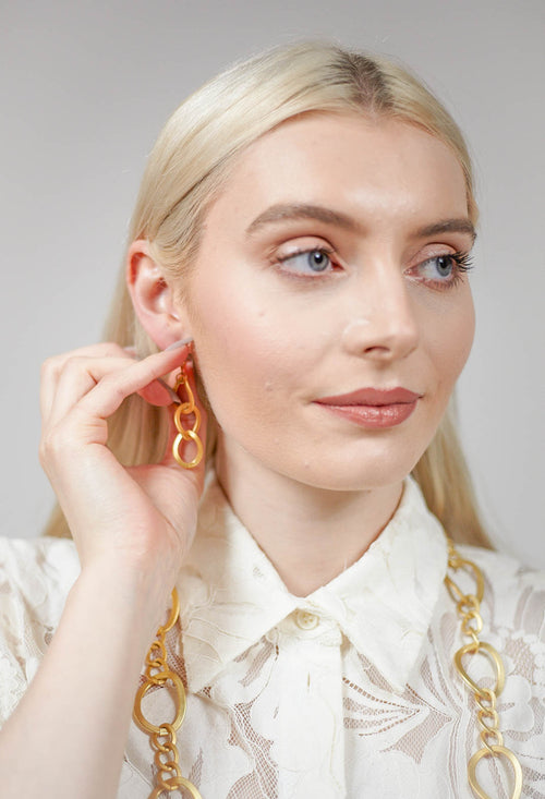 Link Chain Earrings in Gold Plated
