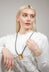 Rubber Necklace with Brass Pendant in Golden