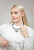 PVC Three Row Necklace with Swirl Zamak Pendant in Black