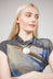 PVC Necklace with Silver Plated Zamak Pendant in Black