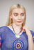 PVC Three Row Necklace with Spiral Zamak Pendant in Montanblue