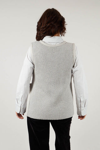 Shi Sleeveless Jumper in Fog