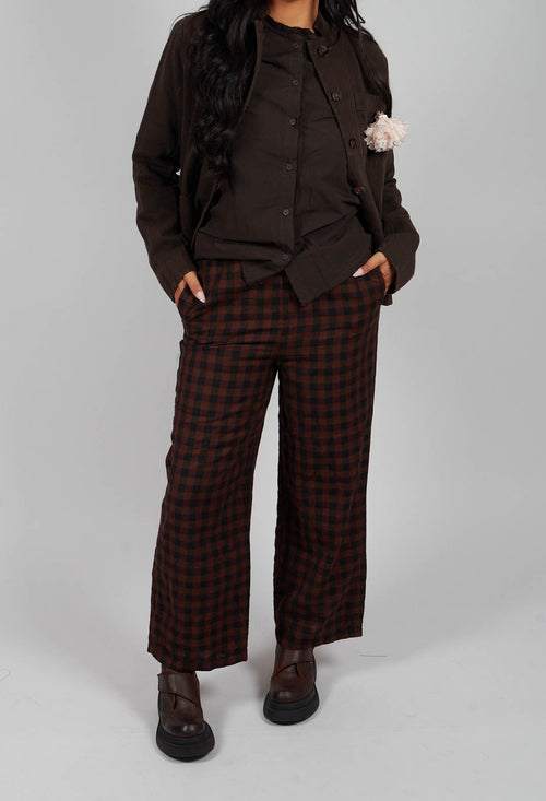 Pull On Trouser in Ebano Check