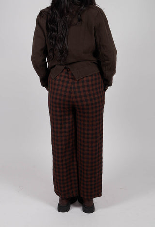 Pull On Trouser in Ebano Check