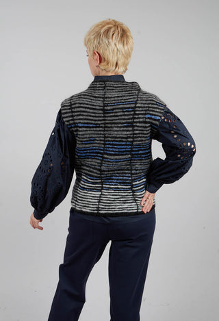 Striped Sweater Vest in Cyan