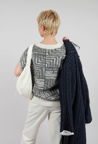 Sleeveless Cardigan in Steel Grey