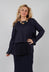 Pleated Top with Overlay in Blue Nights