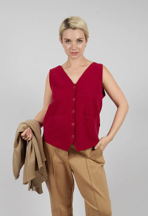 Junai Waistcoat in Scarlet