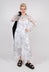 Asymmetrical Sheer Dress in White Print