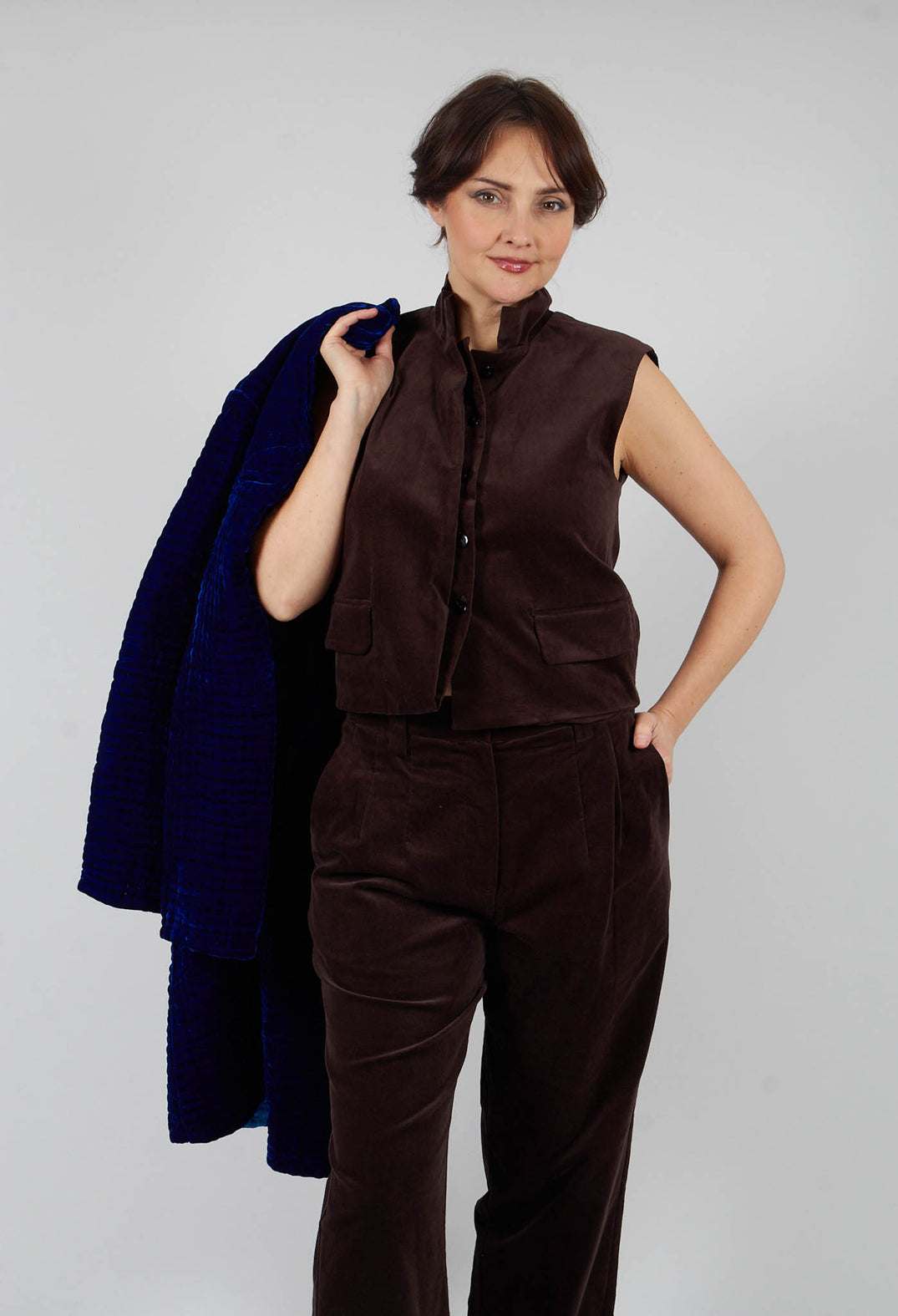 Velvet Waistcoat in Chocolate