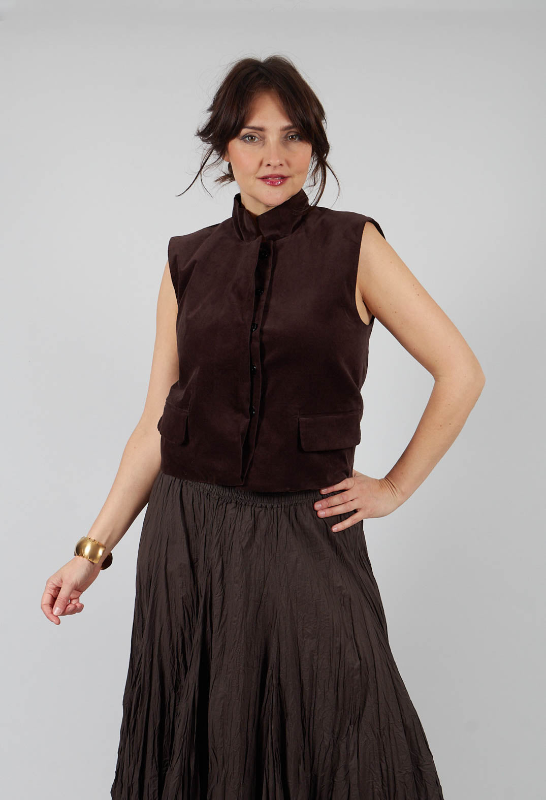 Velvet Waistcoat in Chocolate