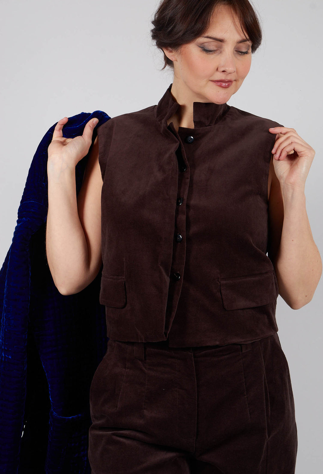 Velvet Waistcoat in Chocolate