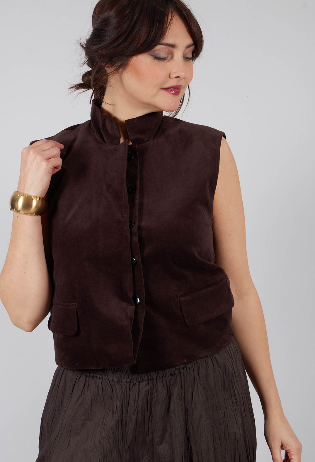 Velvet Waistcoat in Chocolate